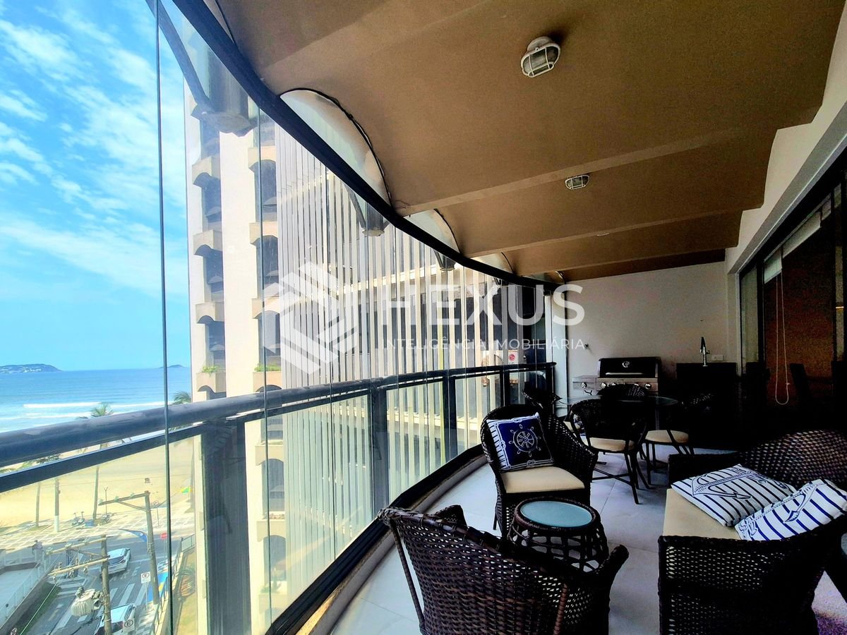 Apartamento reformado frente mar com varanda gourmet vista mar e lazer no Jardim Astúrias, Guarujá