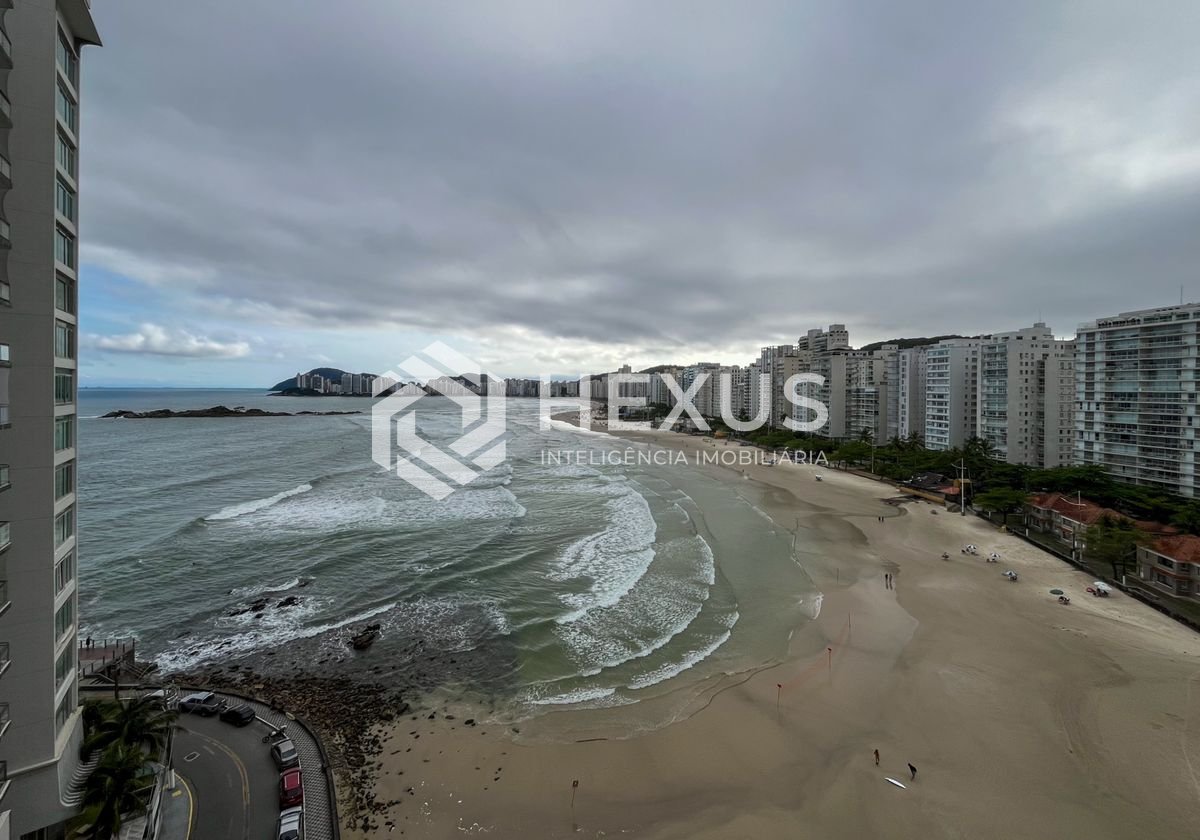 Apartamento reformado frente mar com varanda gourmet vista mar nas Pitangueiras, Guarujá