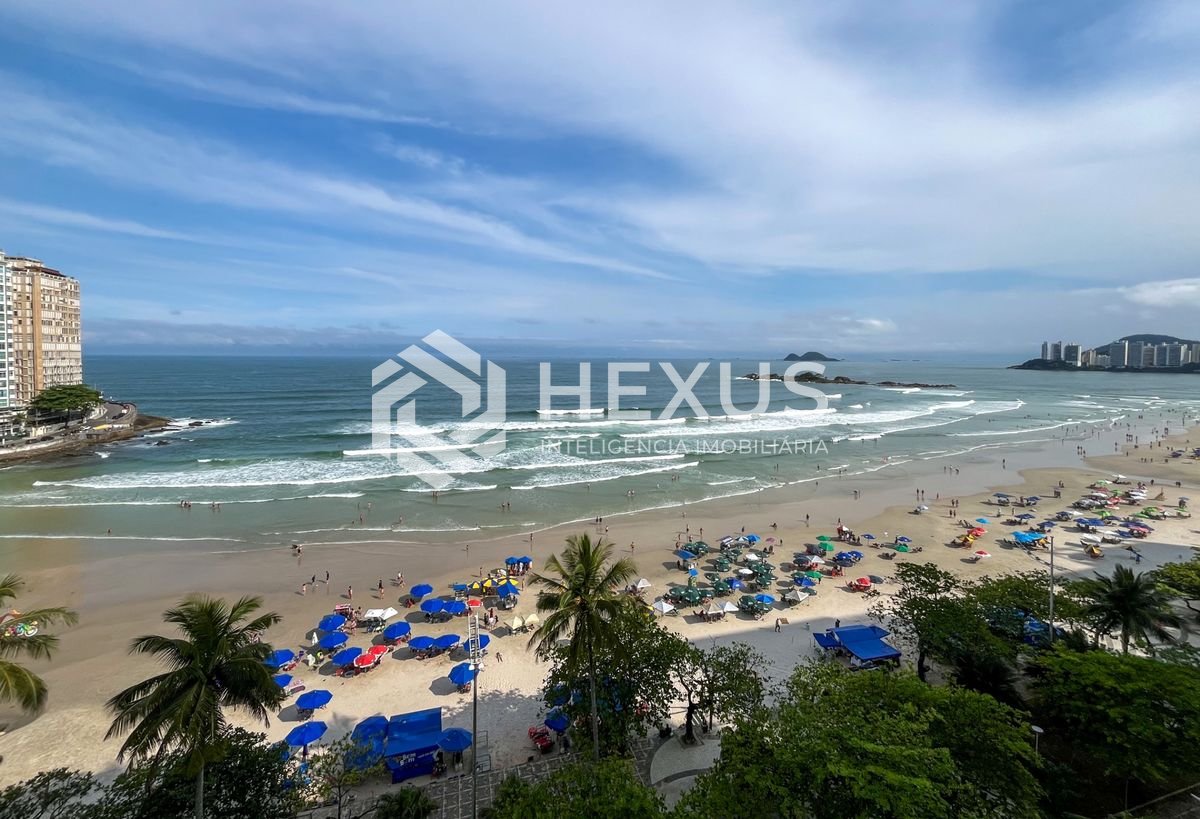 Apartamento frente mar com varanda vista mar nas Pitangueiras, Guarujá