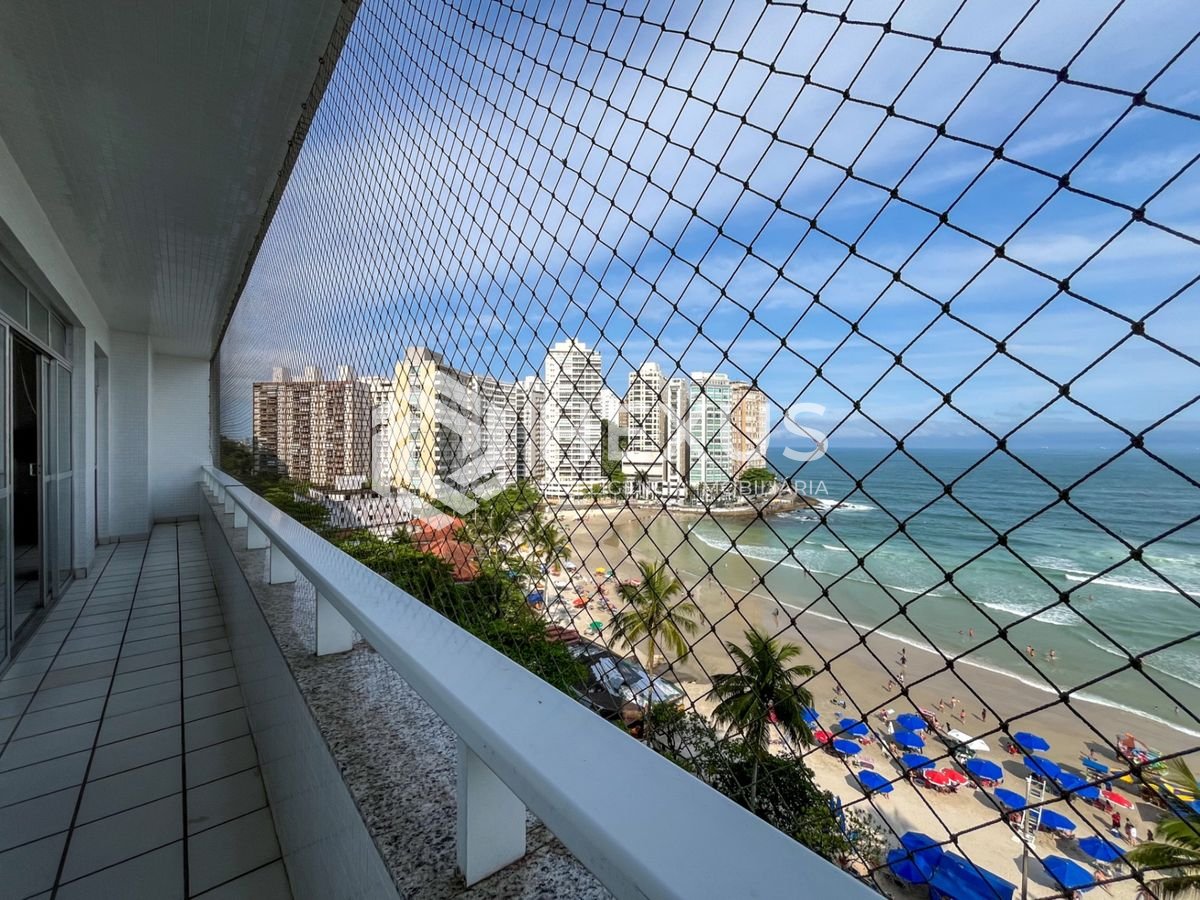 Foto 5 de Apartamento frente mar com varanda vista mar nas Pitangueiras, Guarujá