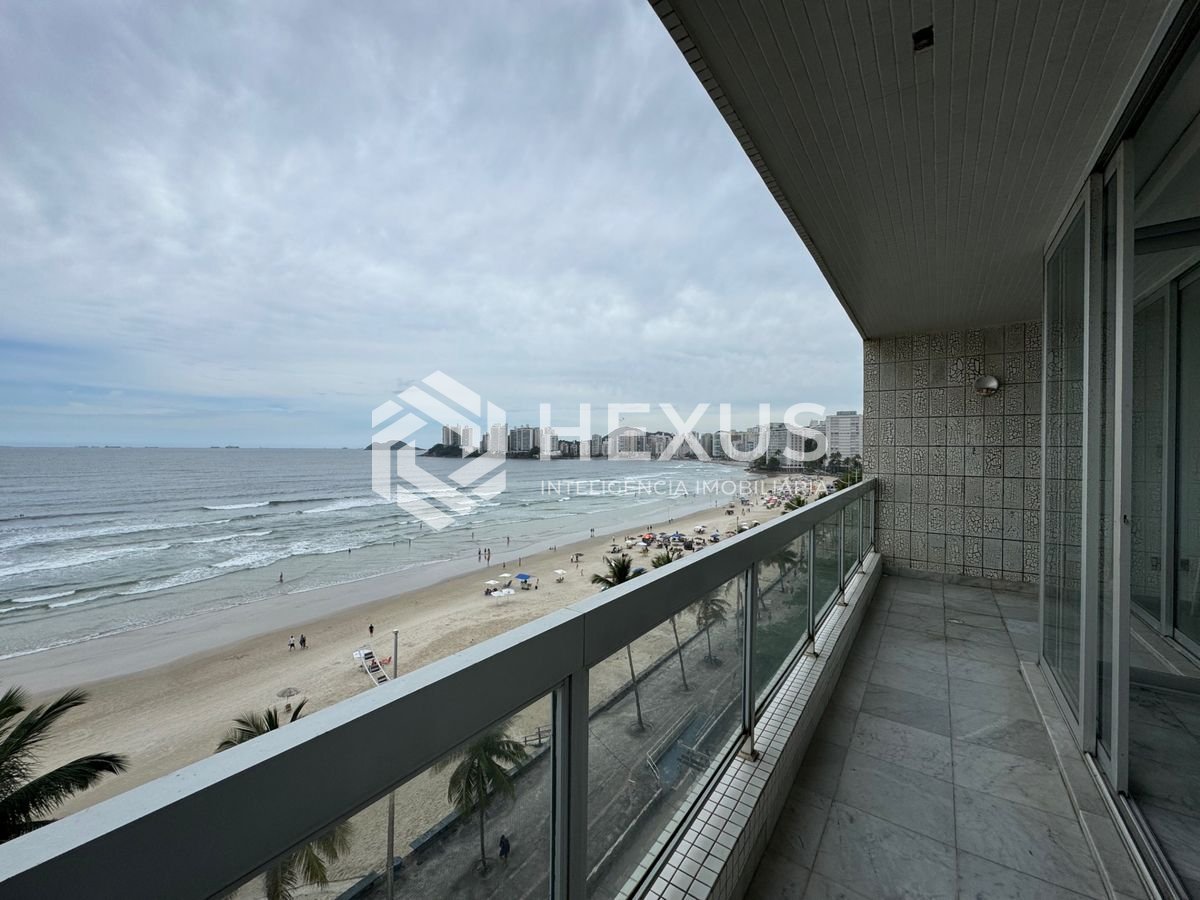 Apartamento frente mar com varanda vista mar nas Pitangueiras, Guarujá