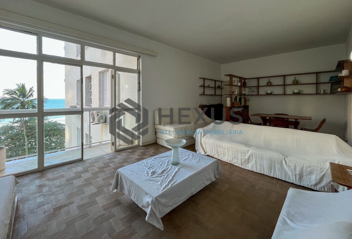 Foto 6 de Apartamento frente mar com varanda vista mar nas Pitangueiras, Guarujá