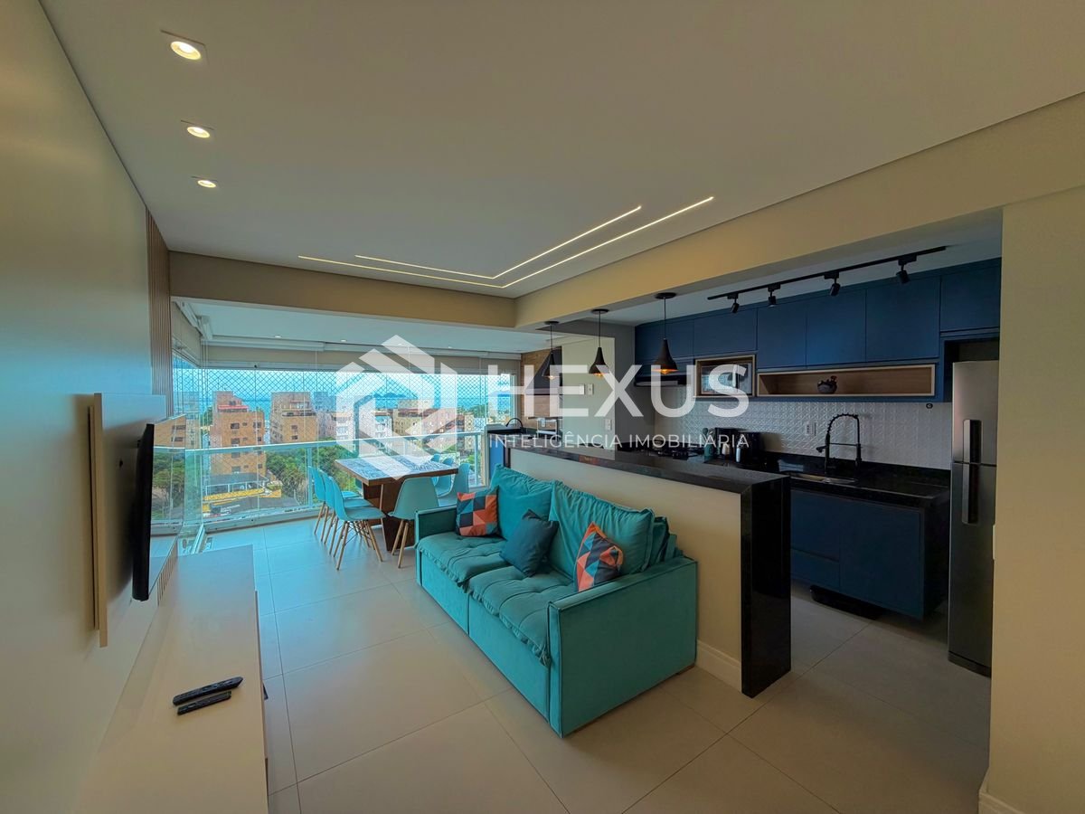 Apartamento reformado com varanda gourmet vista mar e lazer na Enseada, Guarujá