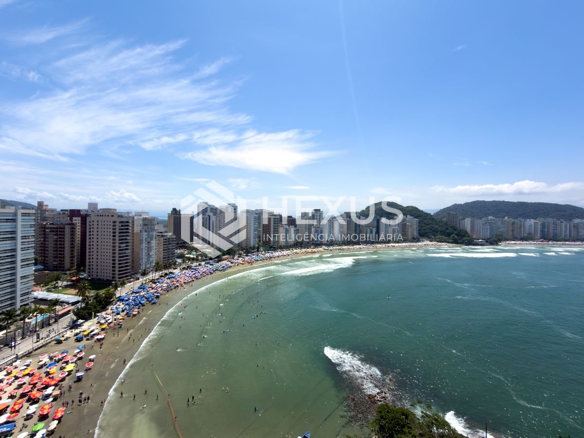 Apartamento frente mar com varanda vista mar e lazer no Jardim Astúrias, Guarujá