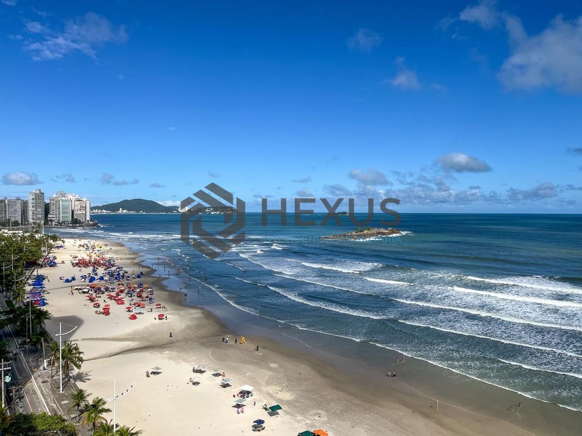 Foto 12 de Apartamento frente mar com varanda vista mar nas Pitangueiras, Guarujá