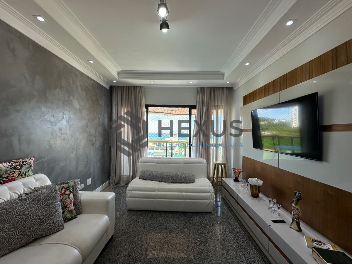 Foto 4 de Apartamento reformado com varanda vista mar e lazer a 450m da praia noTortugas na Enseada, Guarujá