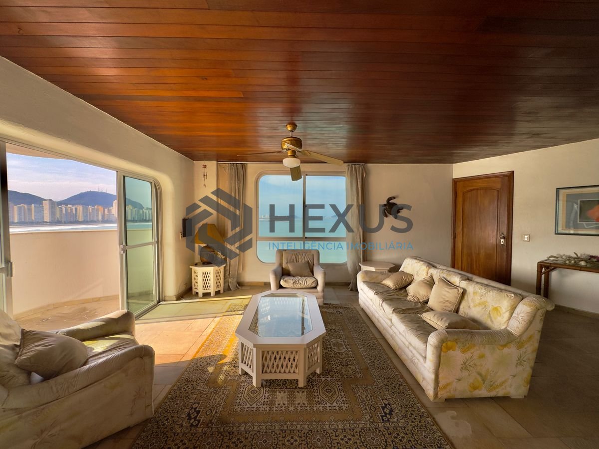 Foto 5 de Apartamento frente mar com varanda vista mar e lazer no Jardim Astúrias, Guarujá