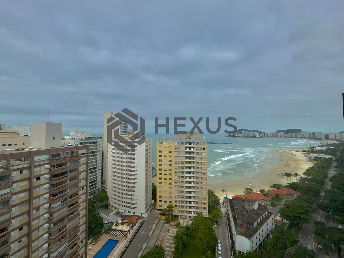 Foto 3 de Apartamento frente mar com varanda vista mar e lazer nas Pitangueiras, Guarujá