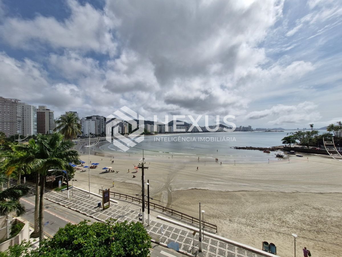 Apartamento frente mar com varanda vista mar no Jardim Astúrias, Guarujá