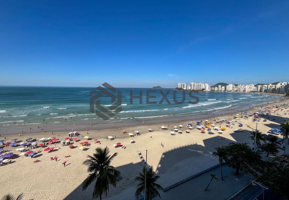 Apartamento frente mar com varanda vista mar e lazer nas Pitangueiras, Guarujá