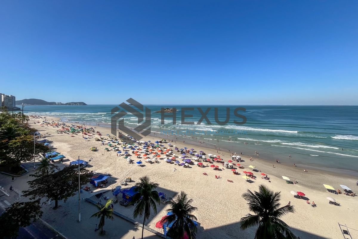 Foto 11 de Apartamento frente mar com varanda vista mar e lazer nas Pitangueiras, Guarujá