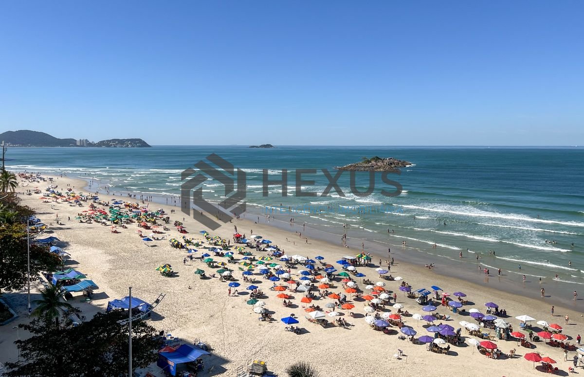 Foto 12 de Apartamento frente mar com varanda vista mar e lazer nas Pitangueiras, Guarujá